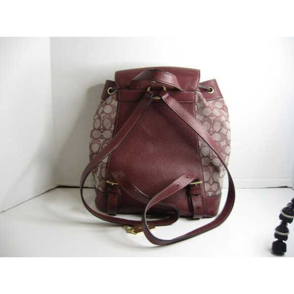 Coach Signature Dempsey Backpack With Leather Trim & Drawstring - Picture 3 of 3
